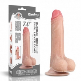 Dildo (04) cu ventuza Sliding-Skin 17,5 cm